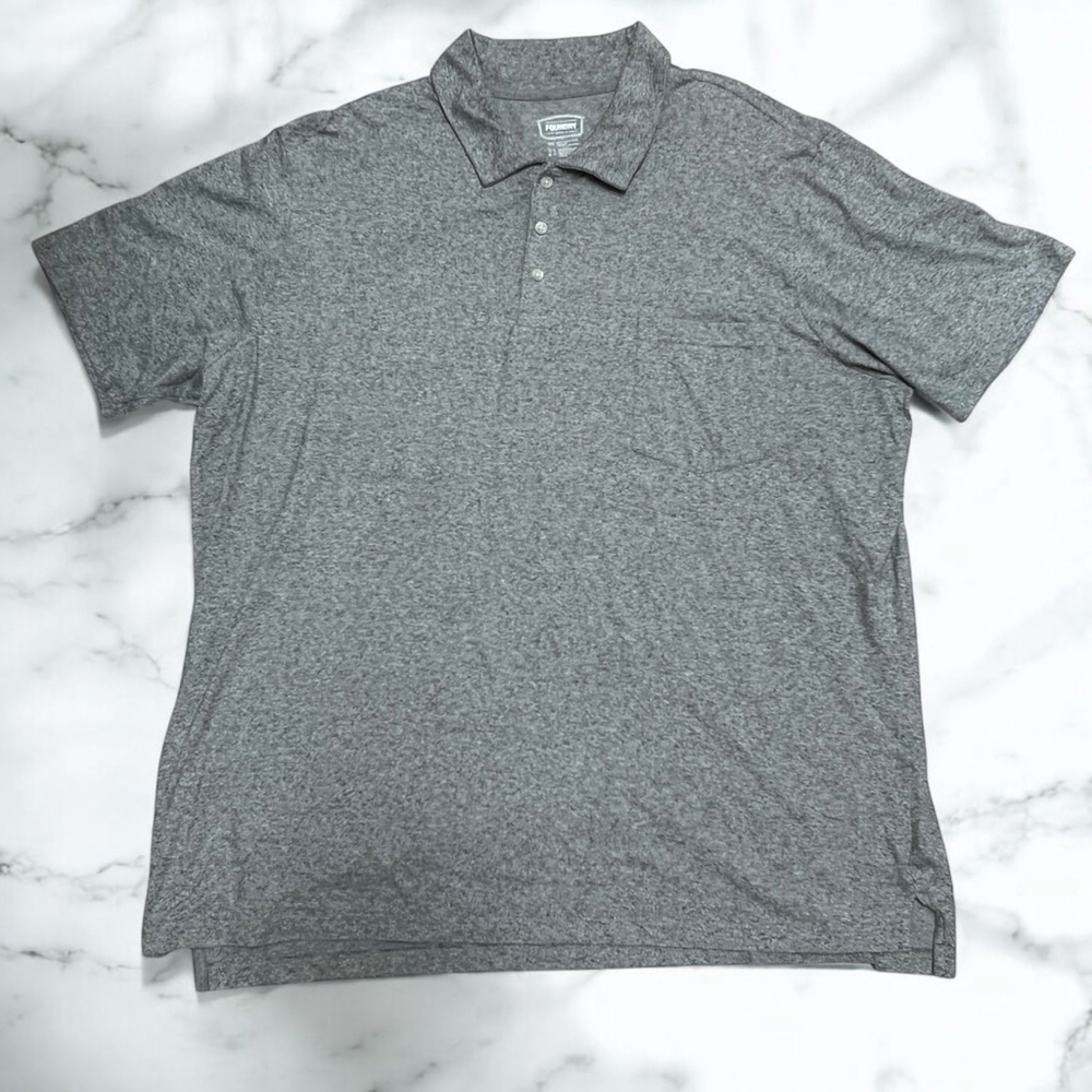 The Foundry Men’s Polo Shirt 3XL Gray Short Sleeve Casual Comfort Cotton